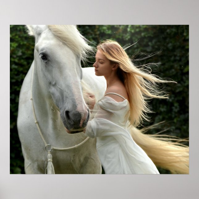 White Horse and Girl Poster (Framsidan)