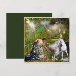 White Horse and Princess Fantasy Card