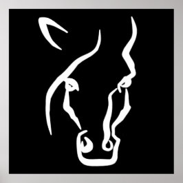 White Horse Ansikte Poster