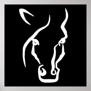 White Horse Ansikte Poster