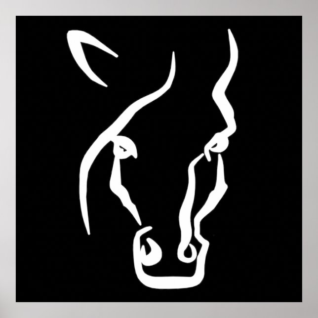 White Horse Ansikte Poster (Framsidan)