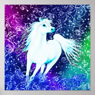 White Horse Arabian Myth Poster