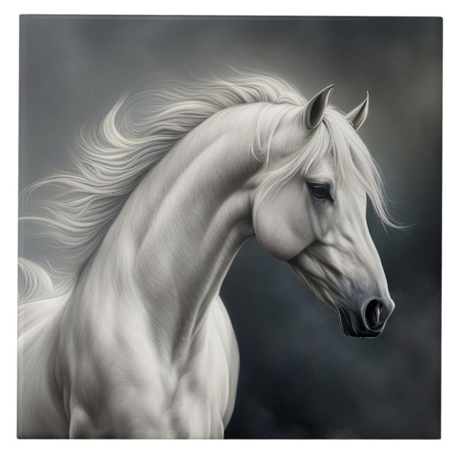 White Horse BeSnyval Art Art Kakelplatta (Framsidan)
