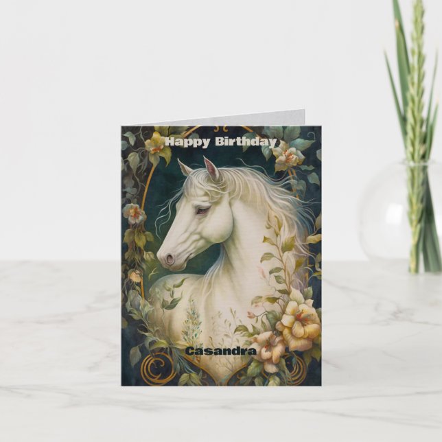 White Horse Birthday Kort (Framsida)