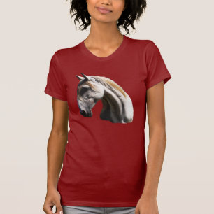 White Horse Equine Art Animal-älskare Shirt Tee Shirt