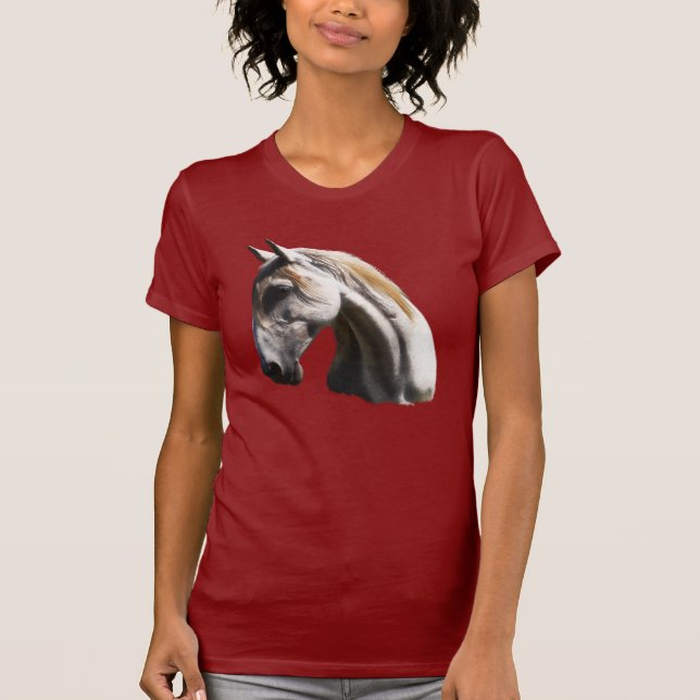 White Horse Equine Art Animal-älskare Shirt Tee Shirt (Framsida)