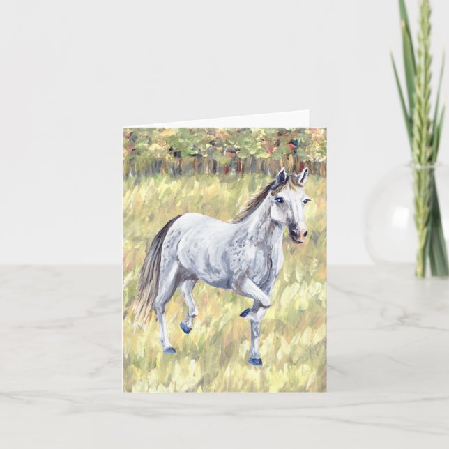 White Horse Folded Card Meddelande (Framsida)
