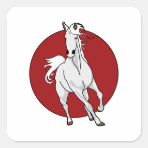 White Horse Fyrkantigt Klistermärke