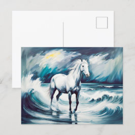 White Horse i Stormy Sea Vykort