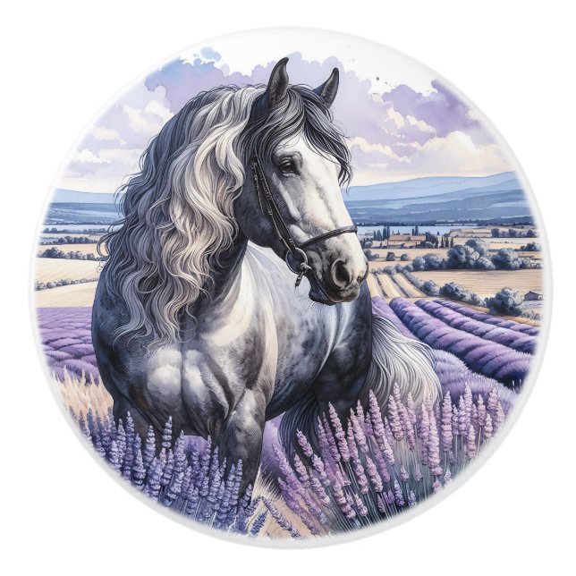 White Horse in a Lavender Field Knopp (Framsidan)