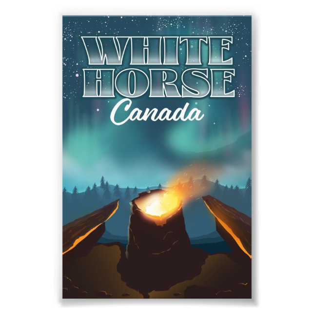 White Horse Kanada resaffischablong Fototryck (Framsidan)