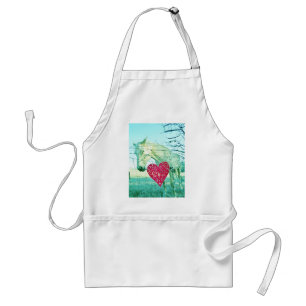 White Horse Red Heart Valentine Förkläde