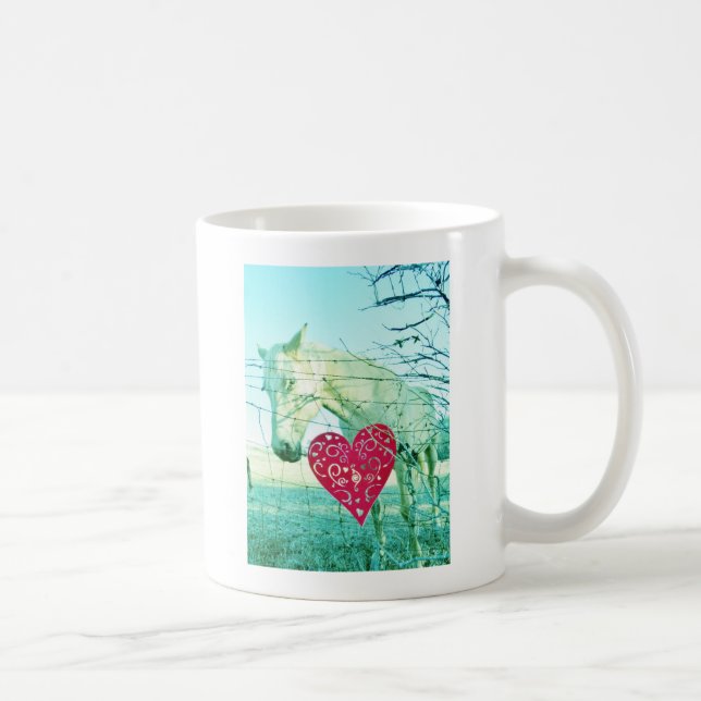 White Horse Red Heart Valentine Kaffemugg (Höger)