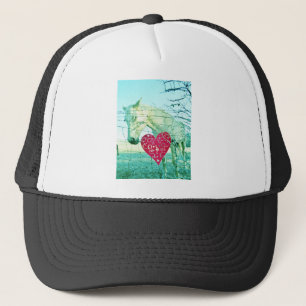 White Horse Red Heart Valentine Keps