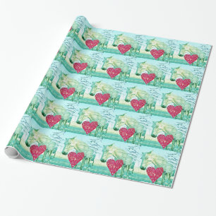 White Horse Red Heart Valentine Presentpapper