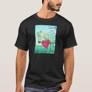 White Horse Red Heart Valentine T Shirt