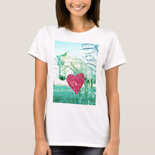 White Horse Red Heart Valentine Tee
