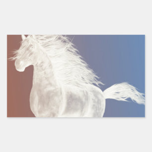 White Horse Rektangulärt Klistermärke