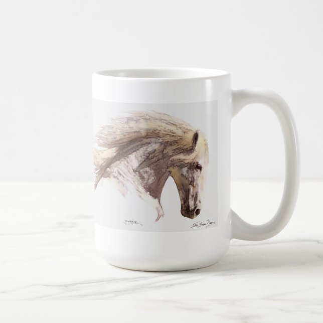 White Horse Stallion Fine Art Mugg (Höger)