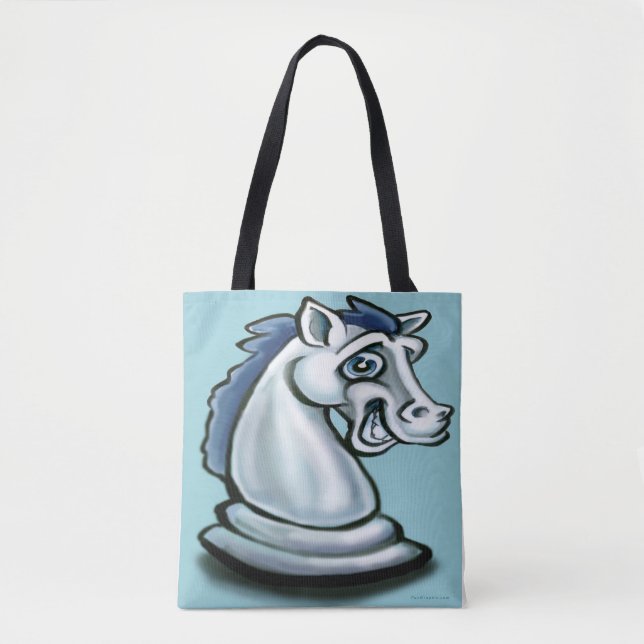 White Horse Tote Bag Tygkasse (Framsida)