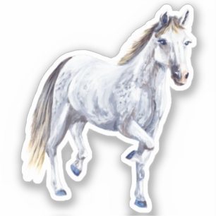 White Horse Vinyl Sticker Klistermärken
