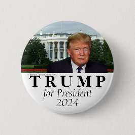 White House Donald Trump för president 2024 Photo Knapp
