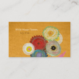 White House Flowers Visitkort