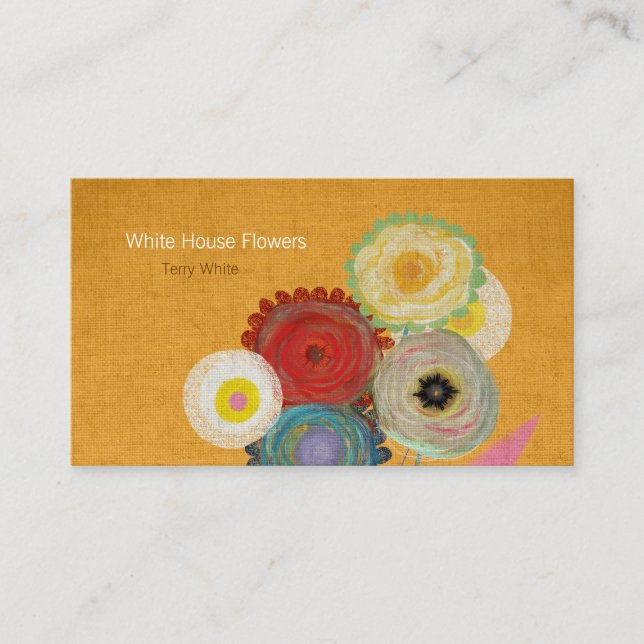 White House Flowers Visitkort (Framsida)