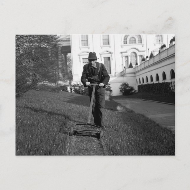 White House, grönt gräsmatta, 1930-talet Vykort (Framsida)