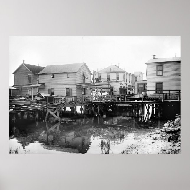 White House on Jamaica Bay, NY, 1910-talet Poster (Framsidan)