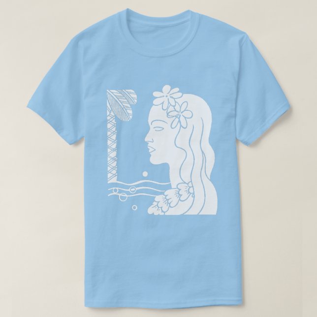 White Hula Girl Head T-Shirt (Design framsida)