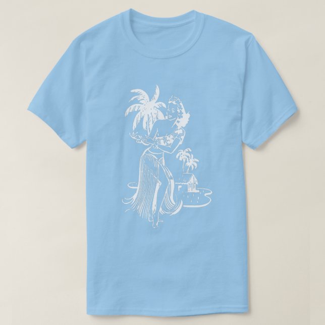 White Hula Girl T-Shirt (Design framsida)