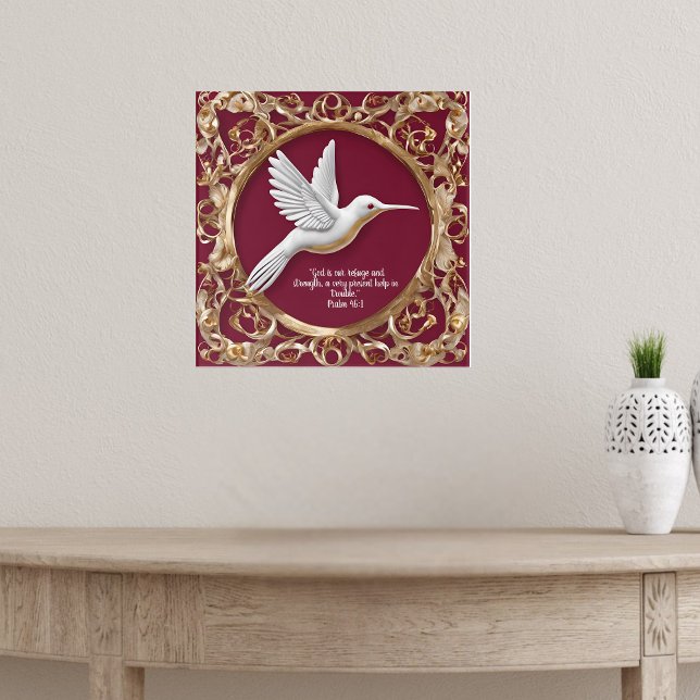 White Hummingbird på Red Poster (Skapare uppladdad)