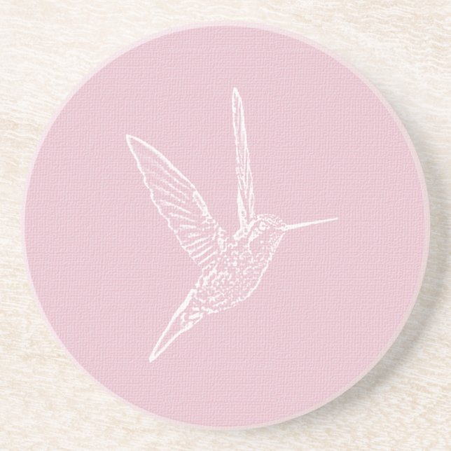 White Hummingbird Rosa Background Underlägg (Framsidan)