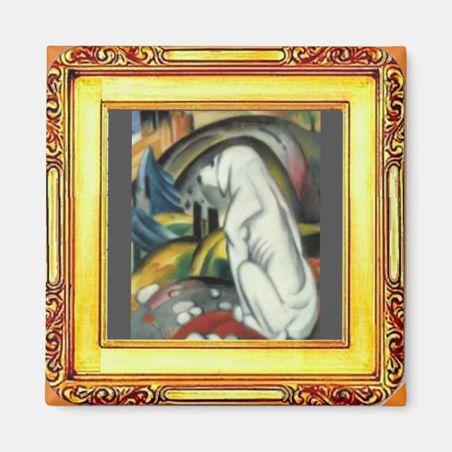 White Hund by Franz Marc Magnet (Framsidan)