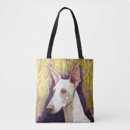 White Hund Mosaic Guld Podenco Klimt Stil Tygkasse