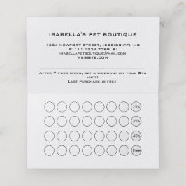 White Hund på Black Pet Grooming Service Lojalitetskort