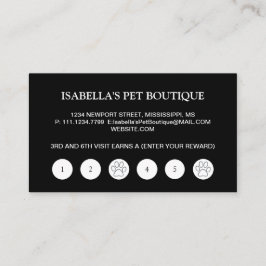 White Hund på Black Pet Grooming Service Lojalitetskort