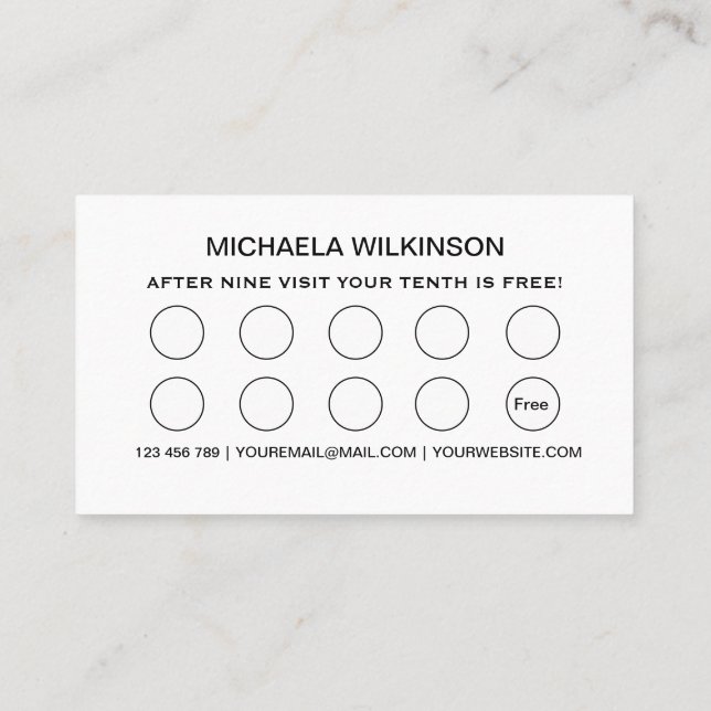 White Hund på Black Pet Grooming Service Lojalitetskort (Baksida)