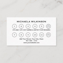 White Hund på Black Pet Grooming Service Lojalitetskort