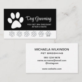 White Hund på Black Pet Grooming Service Lojalitetskort