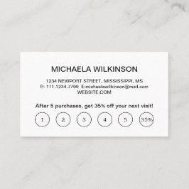 White Hund på Black Pet Grooming Service Lojalitetskort