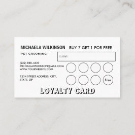 White Hund på Black Pet Grooming Service Lojalitetskort