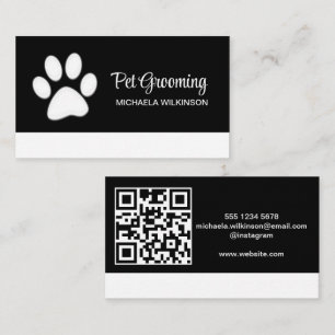 White Hund på Black Pet Grooming Service Visitkort