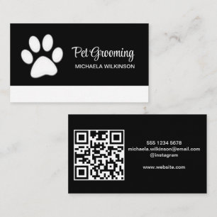 White Hund på Black Pet Grooming Service Visitkort