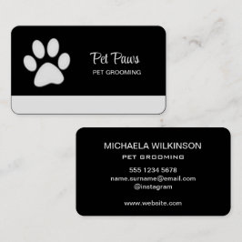 White Hund på Black Pet Grooming Service Visitkort