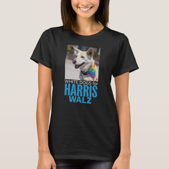 White Hundar för Harris Walz T Shirt (Framsida)