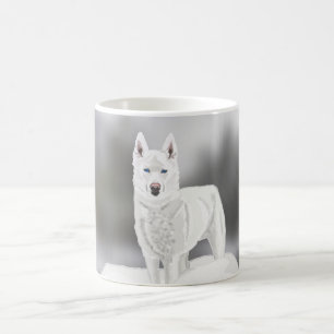 White Husky Kaffemugg