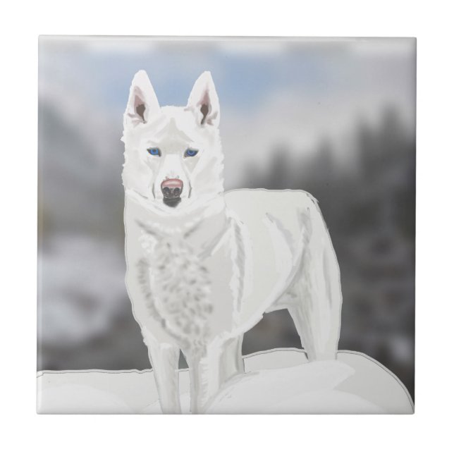 White Husky Kakelplatta (Framsidan)