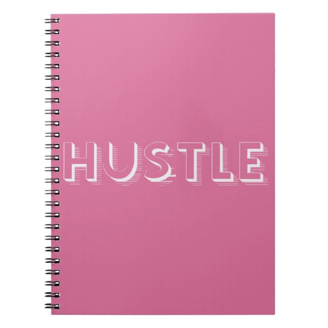 White Hustle Modern Typography Anteckningsbok (Framsidan)